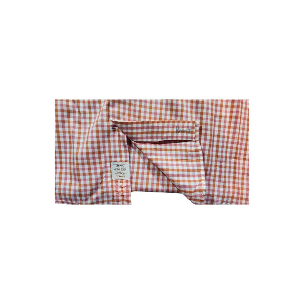 Peter Millar Orange Gingham Plaid Button Down Long Sleeve Men's Shirt Size‎ 2XL - Picture 2 of 6